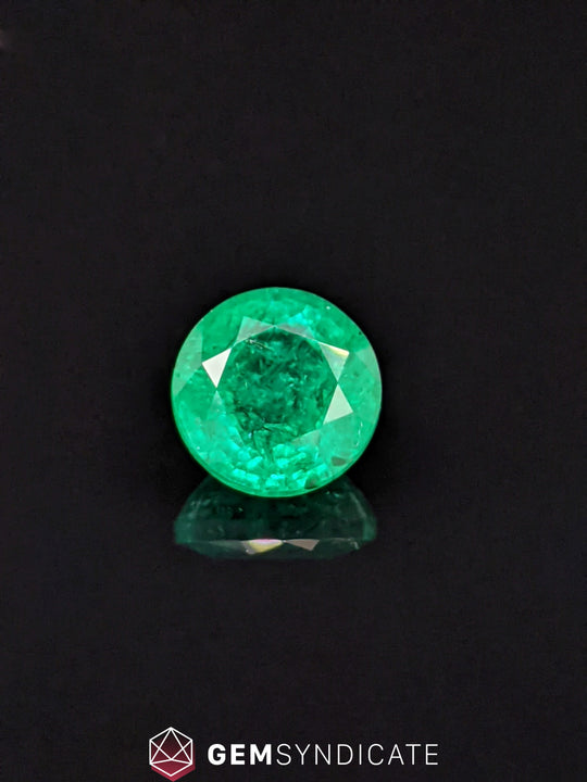 Amazing Round Green Emerald 1.23ct