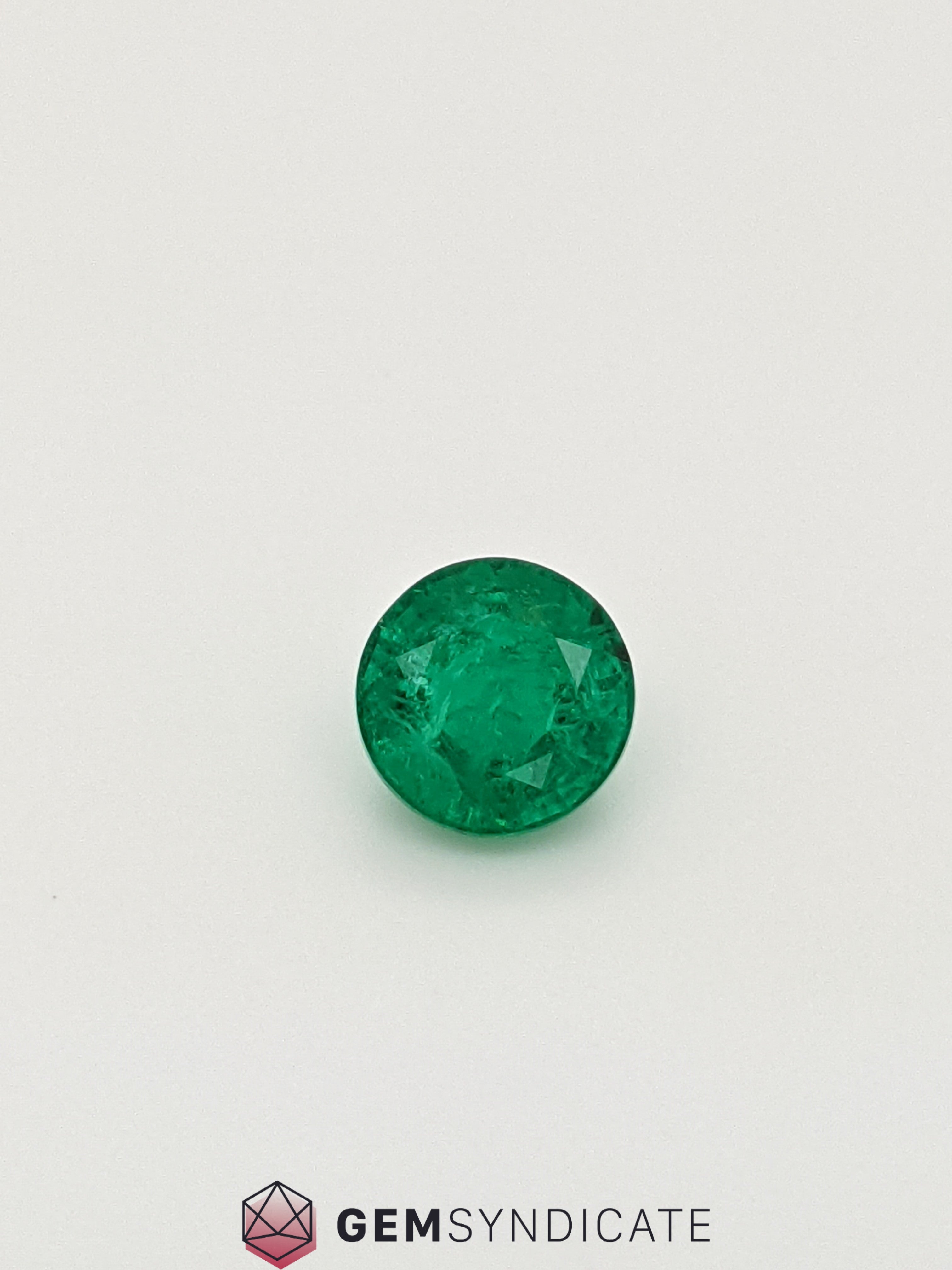 Amazing Round Green Emerald 1.23ct