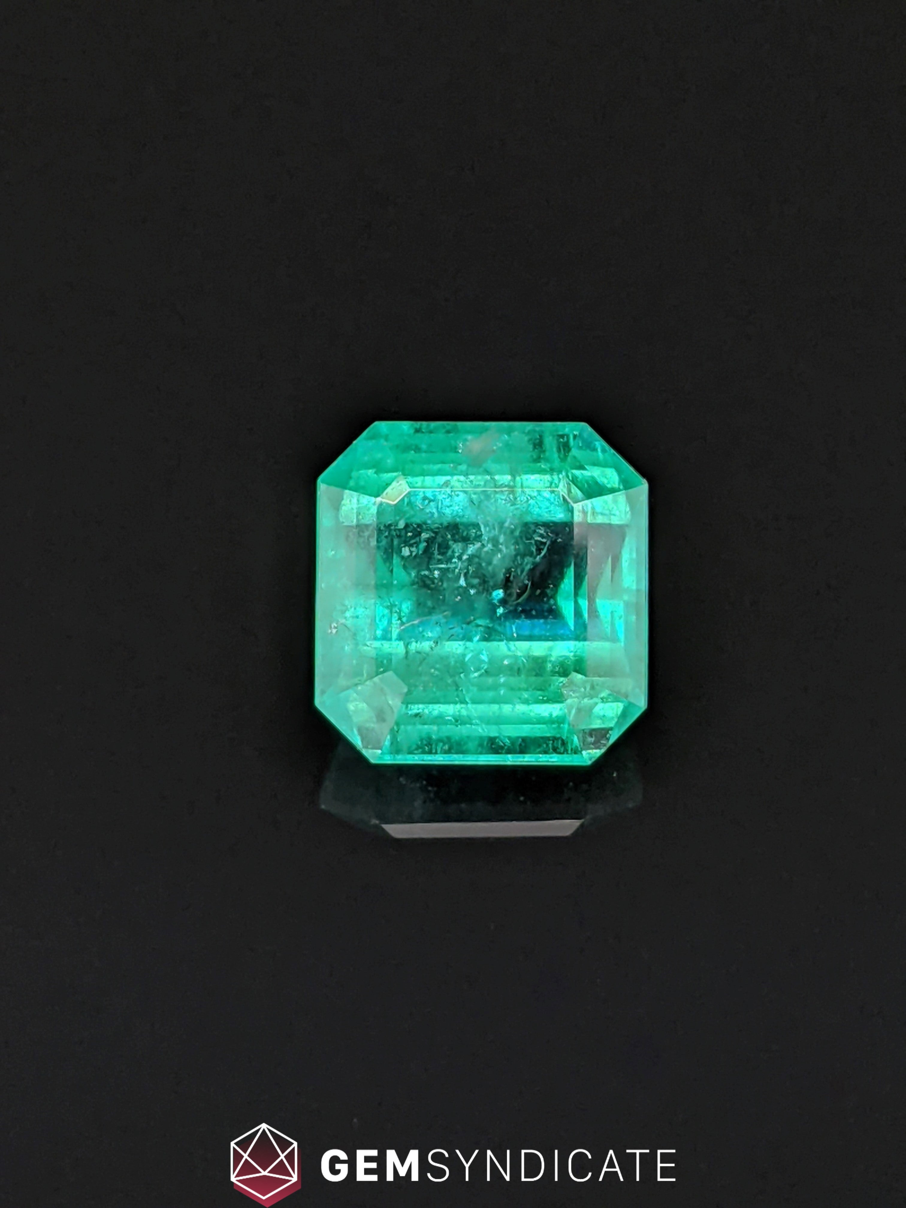Elegant Emerald Cut Green Emerald 4.11ct