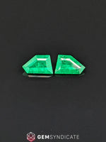 Load image into Gallery viewer, Delicate Fancy Shape Green Emerald Pair 1.31ctw
