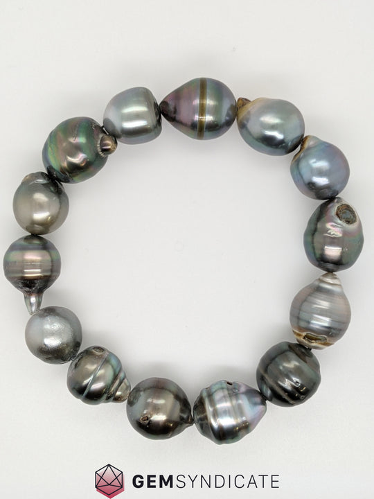 Natural Grey Tahitian Baroque Pearl Bracelet