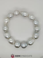 Load image into Gallery viewer, Natural White South Sea Baroque Pearl Bracelet
