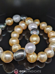 Natural Golden South Sea Baroque Pearl Bracelet