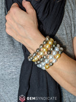 Load image into Gallery viewer, Natural Grey Tahitian Baroque Pearl Bracelet

