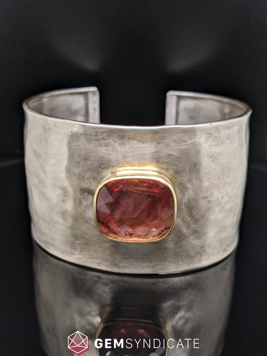 Bold Sunstone Cuff Bracelet in Sterling Silver