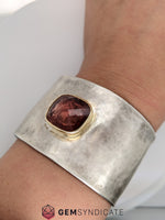 Load image into Gallery viewer, Bold Sunstone Cuff Bracelet in Sterling Silver
