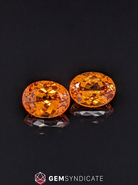 Stunning Oval Orange Spessartite Garnet Pair 5.30ctw