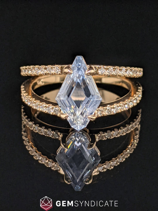 Magnificent Light Blue Sapphire Ring in 14k Yellow Gold