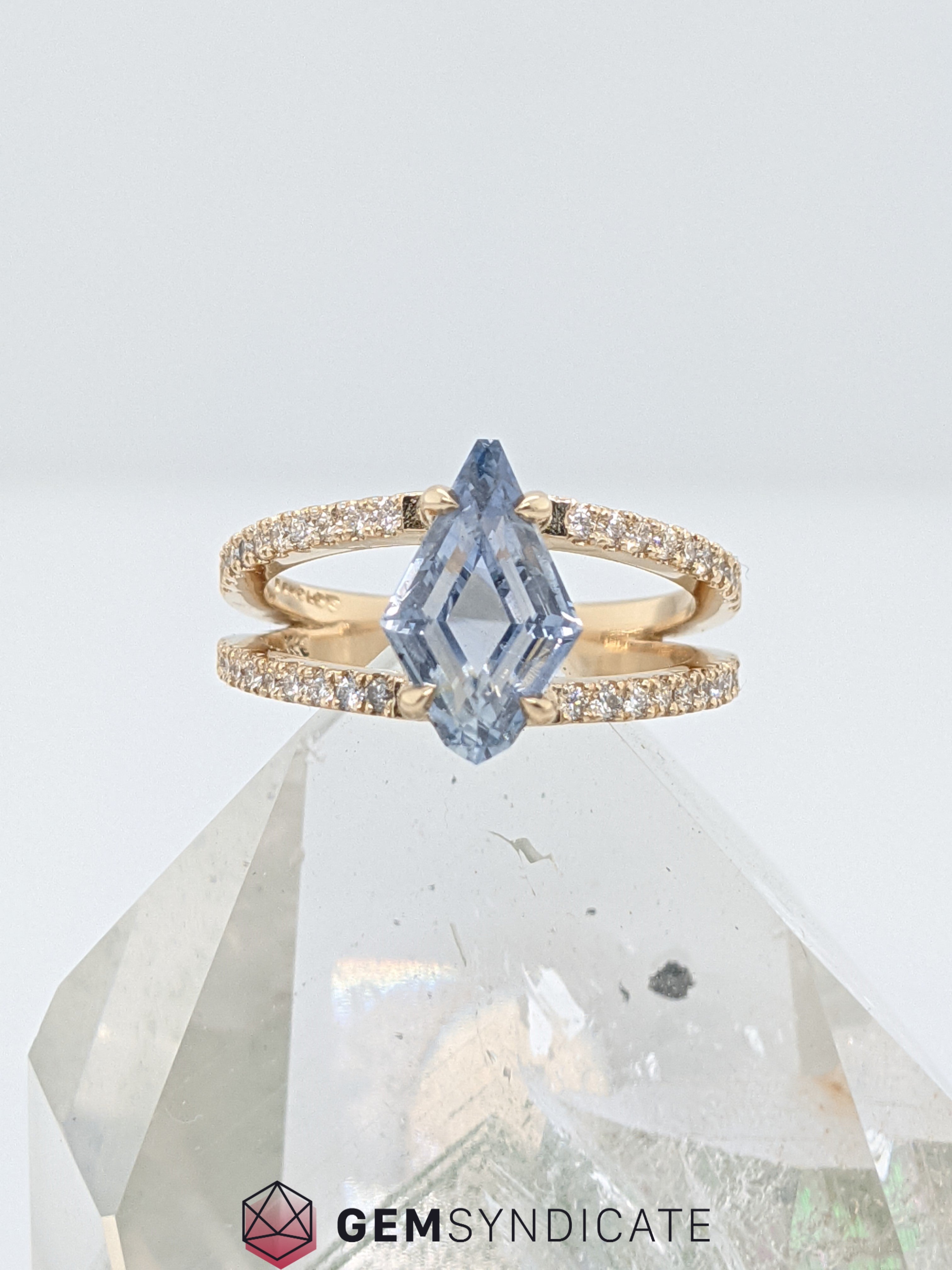 Magnificent Light Blue Sapphire Ring in 14k Yellow Gold