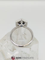 Load image into Gallery viewer, Modern Blue Sapphire Ring in 18k White Gold
