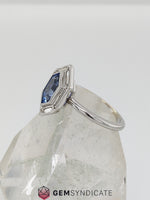 Load image into Gallery viewer, Modern Blue Sapphire Ring in 18k White Gold
