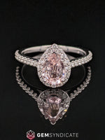 Load image into Gallery viewer, Dazzling Peach Sapphire Ring in 14k White Gold
