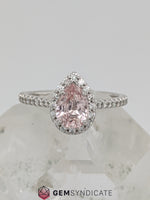 Load image into Gallery viewer, Dazzling Peach Sapphire Ring in 14k White Gold
