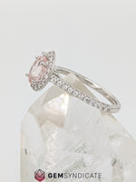 Load image into Gallery viewer, Dazzling Peach Sapphire Ring in 14k White Gold
