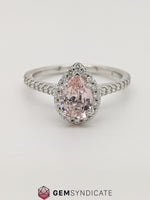 Load image into Gallery viewer, Dazzling Peach Sapphire Ring in 14k White Gold
