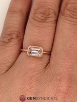 Load image into Gallery viewer, Graceful Peach Sapphire Solitaire Ring in 14k Rose Gold
