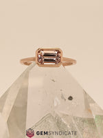 Load image into Gallery viewer, Graceful Peach Sapphire Solitaire Ring in 14k Rose Gold
