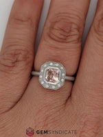 Load image into Gallery viewer, Sophisticated Peach Sapphire Ring in 14k White Gold
