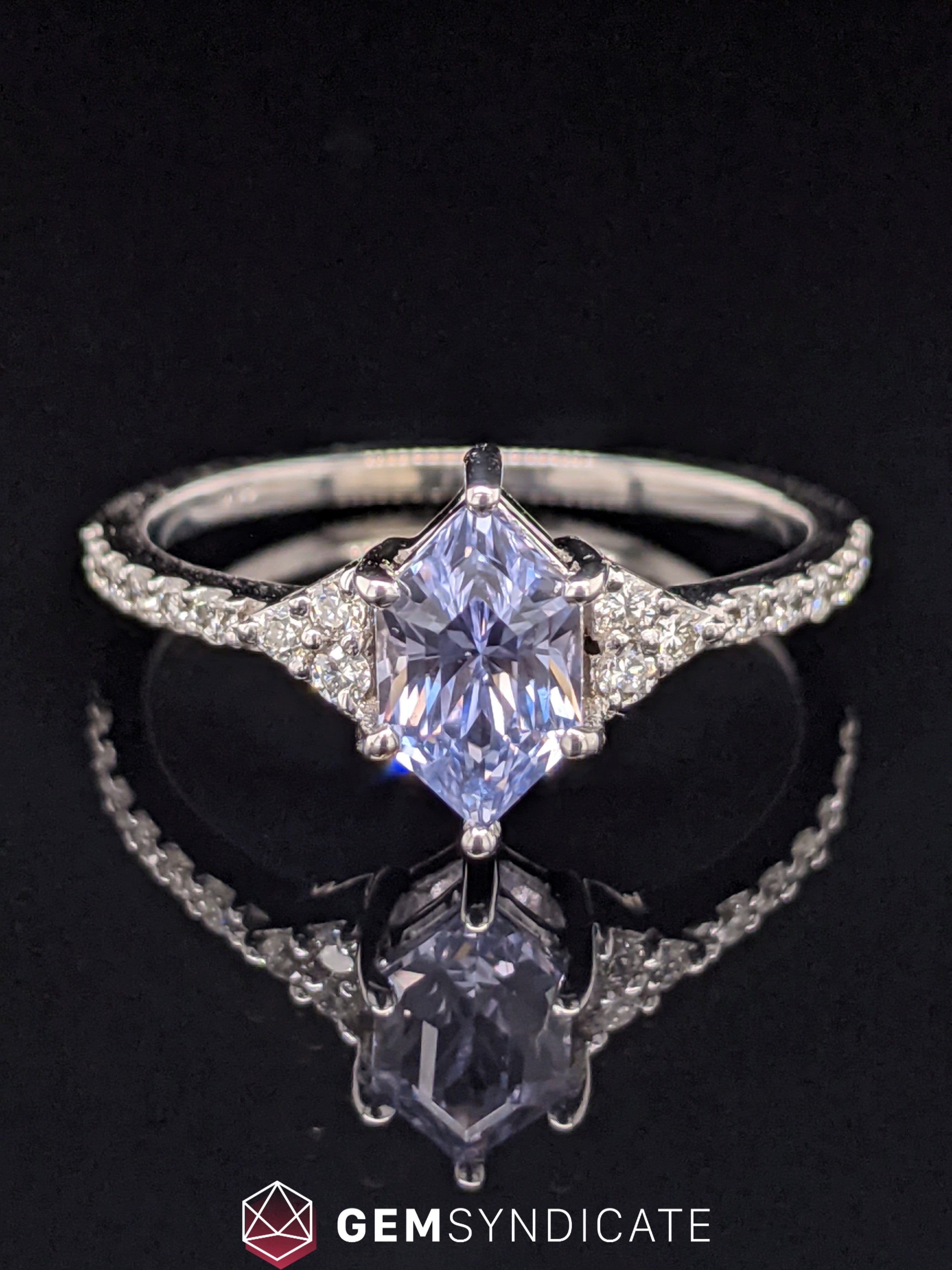 Majestic Lavender Sapphire Ring in 14k White Gold