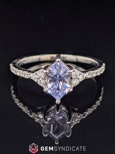 Majestic Lavender Sapphire Ring in 14k White Gold