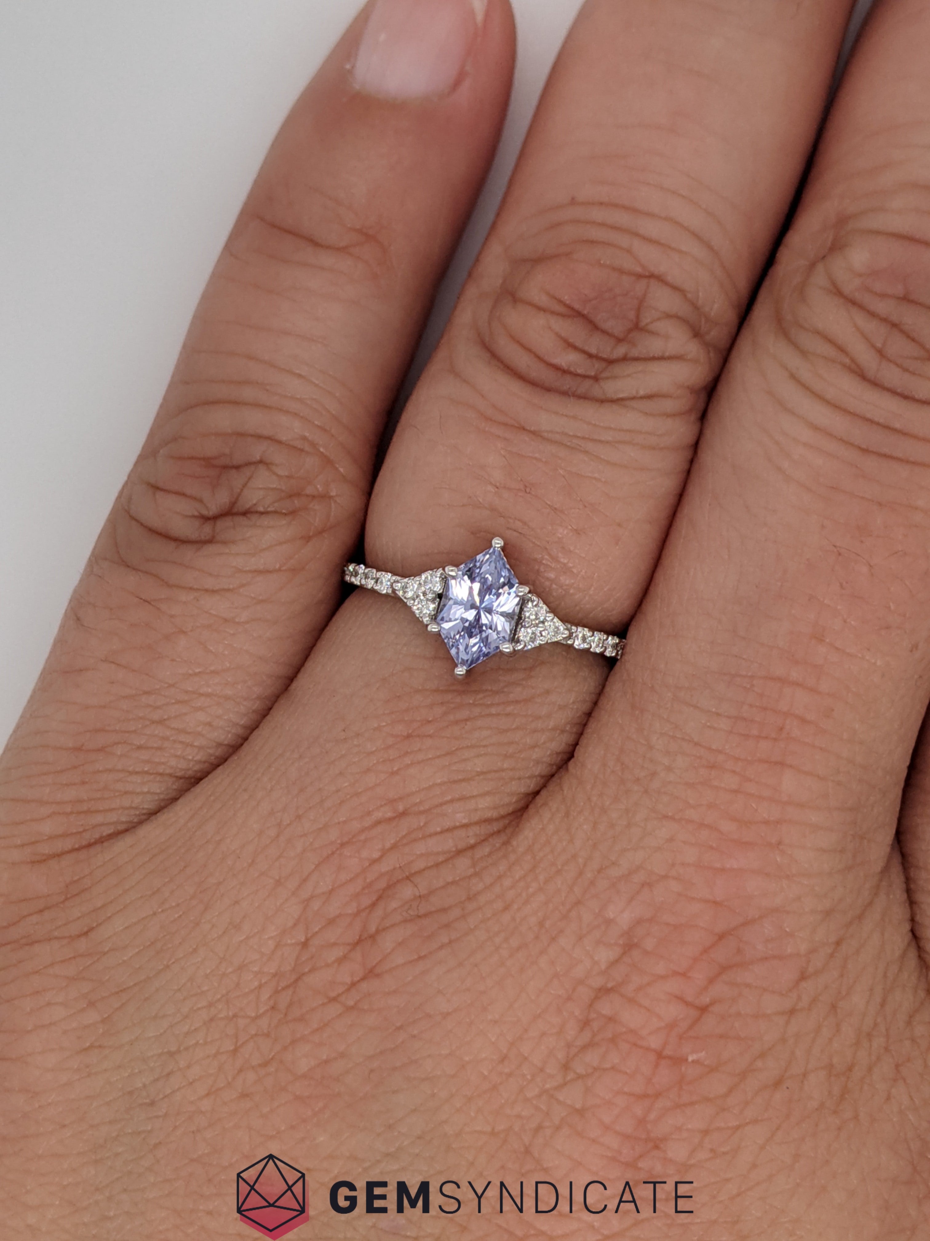 Majestic Lavender Sapphire Ring in 14k White Gold