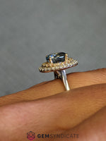 Load image into Gallery viewer, Breathtaking Montana Teal Sapphire Ring in 14k White/Yellow Gold
