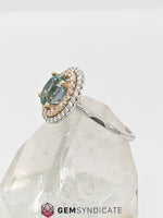 Load image into Gallery viewer, Breathtaking Montana Teal Sapphire Ring in 14k White/Yellow Gold

