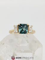Load image into Gallery viewer, Alluring Teal Sapphire Ring in 14k Yellow Gold
