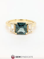 Load image into Gallery viewer, Alluring Teal Sapphire Ring in 14k Yellow Gold
