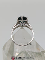 Load image into Gallery viewer, Marvelous Teal Sapphire &amp; Diamond Ring in Platinum
