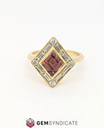 Load image into Gallery viewer, Elegant Orange Sapphire &amp; Diamond Engagement Ring in 18k Yellow Gold
