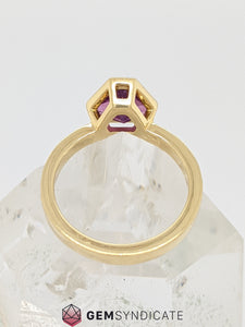 Unique Purple Sapphire Ring in 18k Yellow Gold