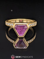 Load image into Gallery viewer, Unique Purple Sapphire Ring in 18k Yellow Gold
