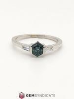 Load image into Gallery viewer, Elegant Montana Teal Sapphire Ring in 14k White Gold
