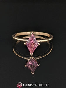 Flirty Kite Shape Pink Sapphire Ring 1.05ct