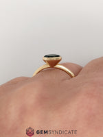 Load image into Gallery viewer, Charismatic Fancy Cut Teal Sapphire Ring in 14k Yellow Gold

