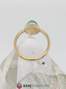 Sophisticated Green Tourmaline Ring in 14k Yellow Gold