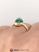 Load image into Gallery viewer, Sophisticated Green Tourmaline Ring in 14k Yellow Gold
