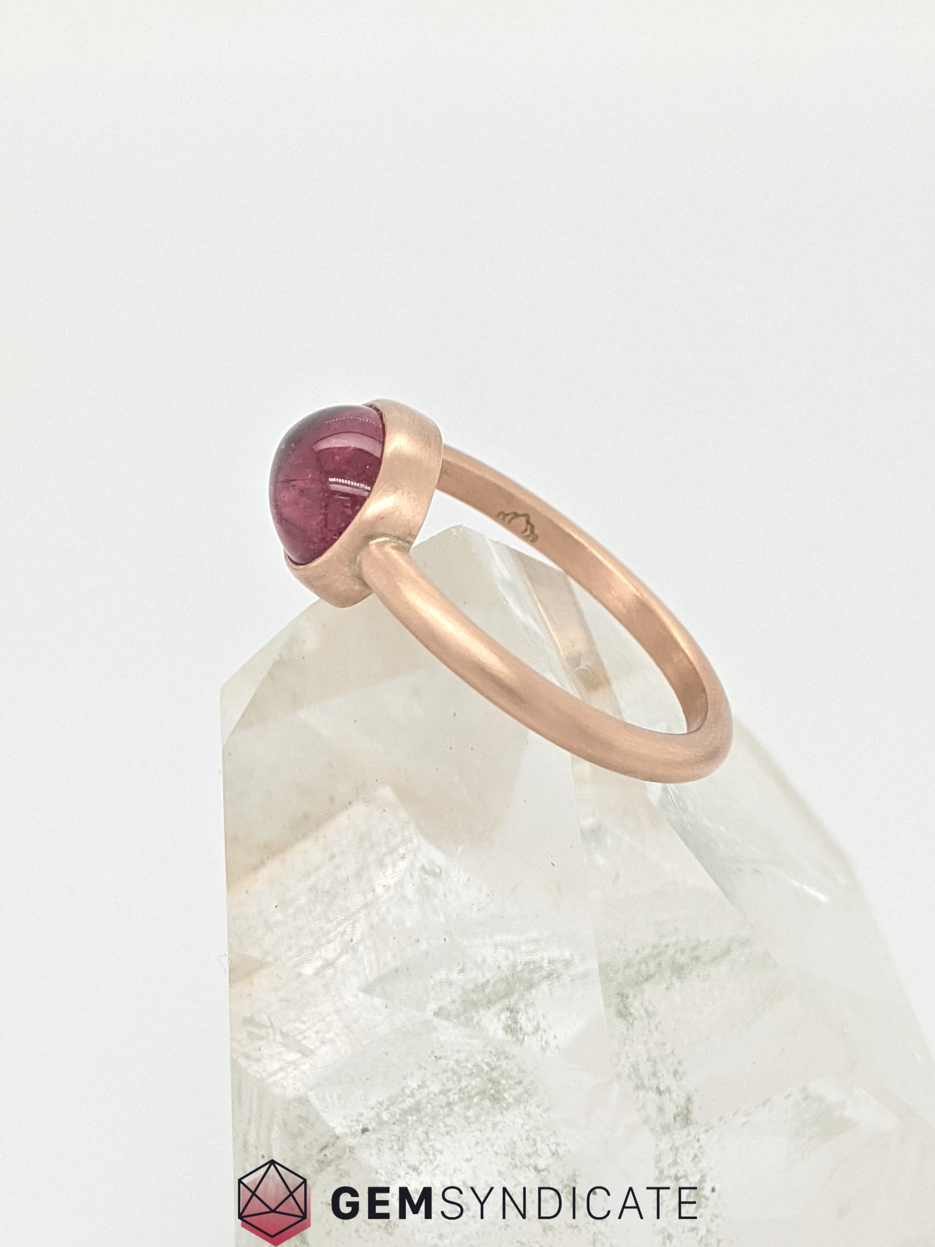 Regal Pink Tourmaline Solitaire Ring