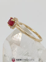 Load image into Gallery viewer, Elegant Ruby and Diamond Ring in 14k Yellow Gold
