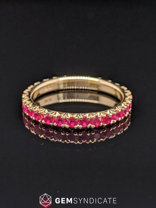 Heavenly Ruby Eternity Band in 14k Yellow Gold