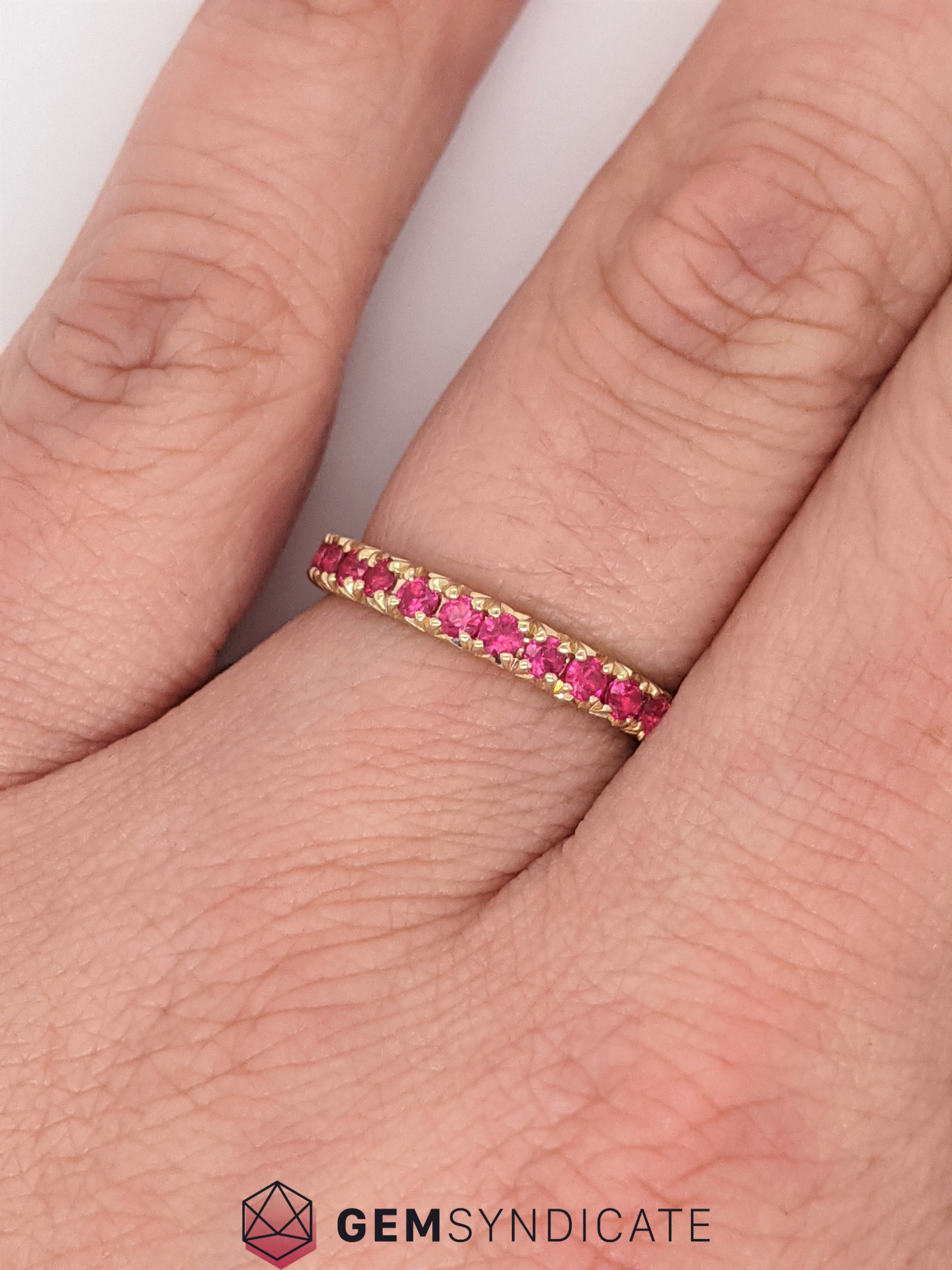 Heavenly Ruby Eternity Band in 14k Yellow Gold