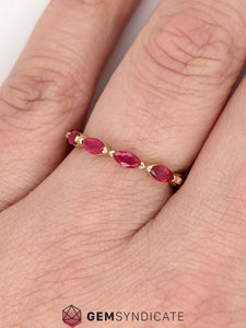 Gorgeous Ruby Eternity Band in 14k Yellow Gold