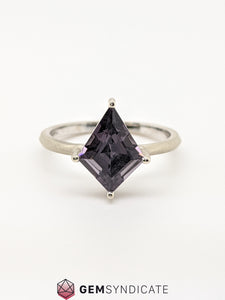 Chic Grey Spinel Ring in 14k White Gold