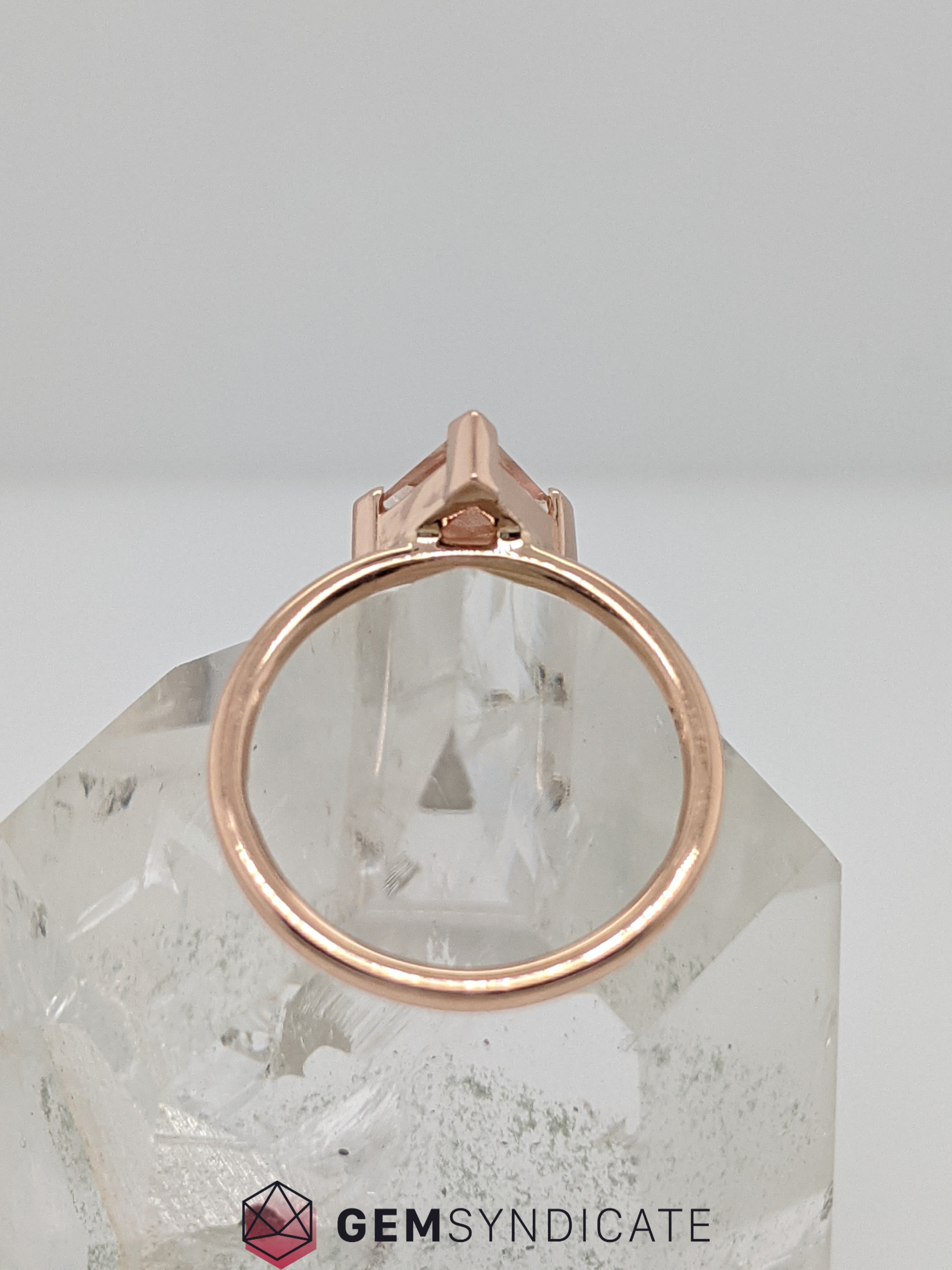 Classy Natural Oregon Sunstone Ring in 14k Rose Gold