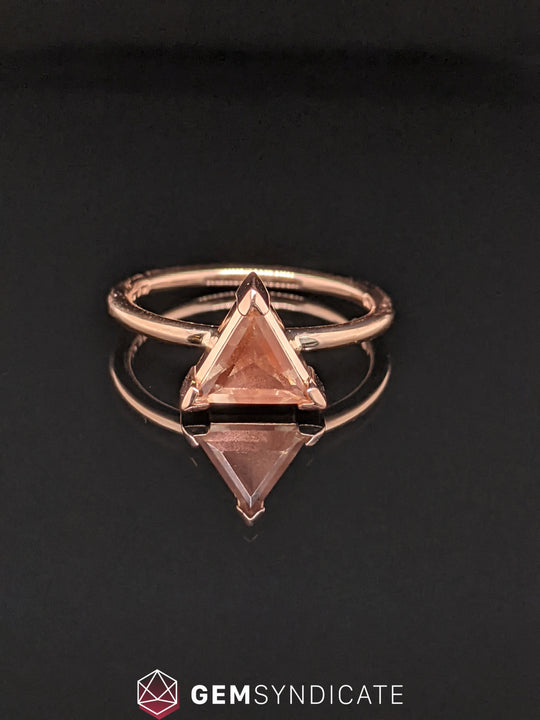 Classy Natural Oregon Sunstone Ring in 14k Rose Gold