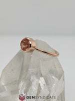 Load image into Gallery viewer, Brilliant Solitaire Natural Oregon Sunstone Ring in 14k Rose Gold
