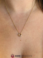 Load image into Gallery viewer, Enchanting Orange Sapphire Necklace in 14k Yellow Gold
