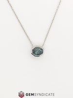 Load image into Gallery viewer, Enchanting Teal Sapphire Necklace in 14k White Gold
