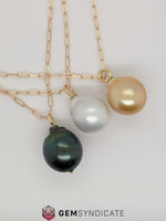 Load image into Gallery viewer, Breathtaking White South Sea Pearl Necklace in 14k Yellow Gold
